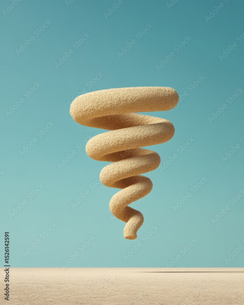 Poster modern tornado funnel cloud symbol with detailed vortex structure on transparent background for scie