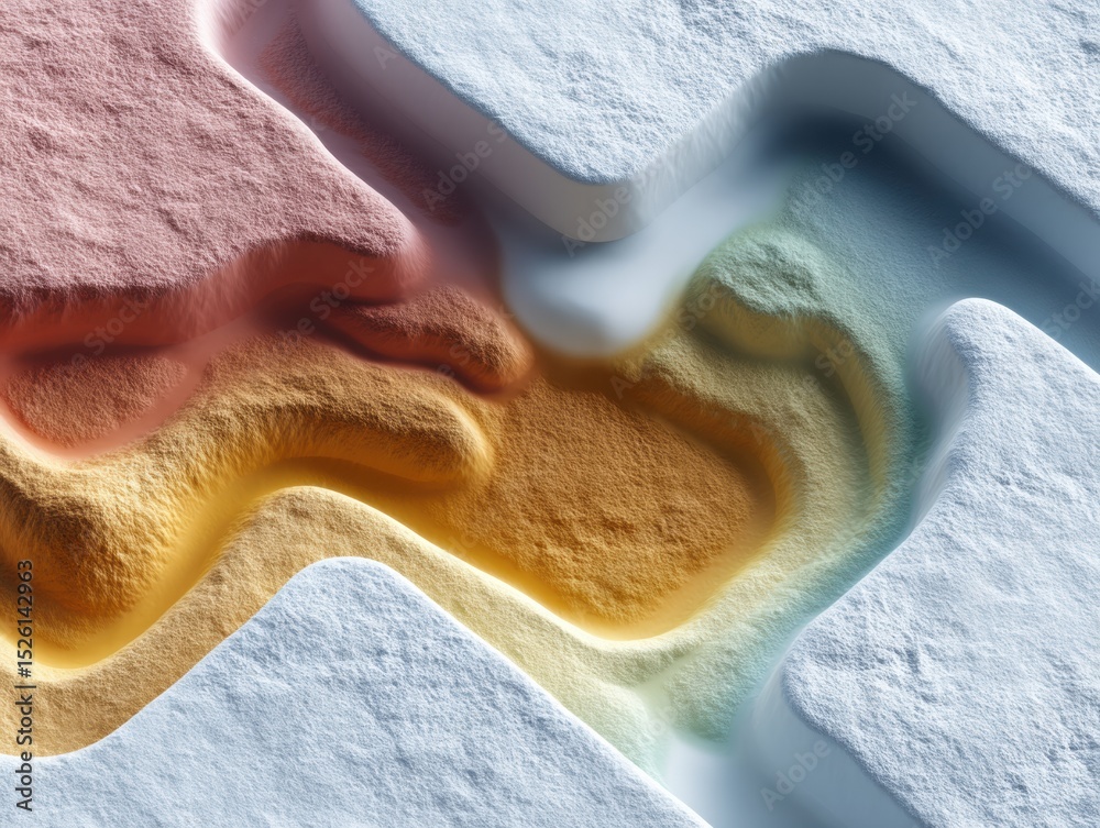 Poster Abstract Thermal Heatmap Showing Temperature Distribution Across Landscape Terrain for Climate Science and Environmental Impact Analysis