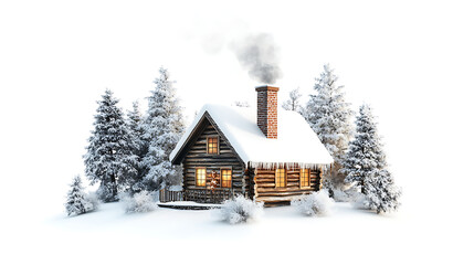 christmas house in the snow