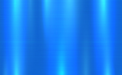 Vector blue metallic tones background. Abstract gradient bright and shiny light reflection brushed steel metal texture. Illustration for background, backdrop, web, wallpaper, print and design artwork.