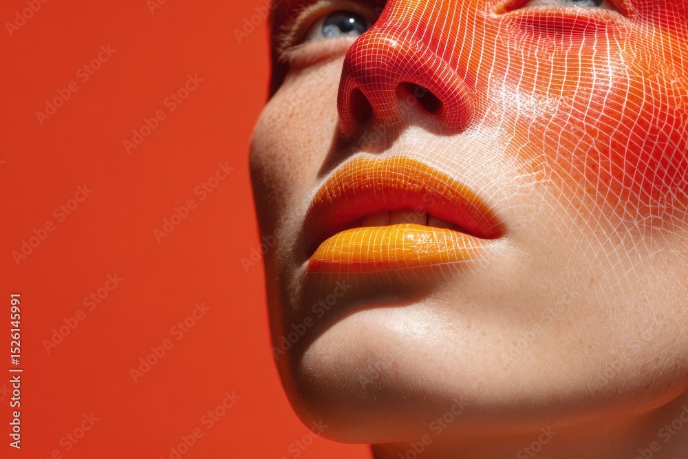 Poster Vibrant Facial Recognition Biometric Login with Deepfake Detection and Security Alerts in Bold Pop Art Style for Cybersecurity Education