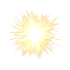 Radiant circle of light with soft yellow halo and glow shadow isolated on transparent backgrounds