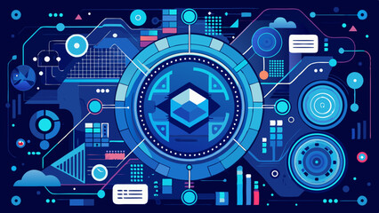 Obraz premium Modern Blue Technology Background Abstract High Tech Aesthetic vector