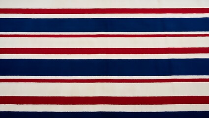 Fototapeta premium Red white and blue striped fabric texture background