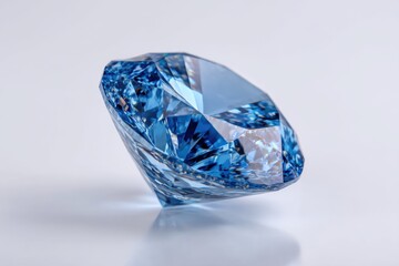Fototapeta premium Blue diamond jewelry gem stone faceted sparkle