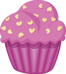 Purple Cupcakes with Heart Sprinkles

