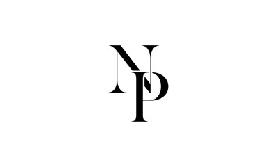 NP initial letters, monogram logo © U A Prasad