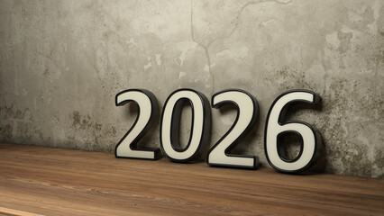  New Year 2026 Creative Design Concept - 3D Rendered Image