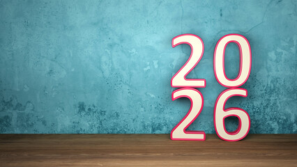 New Year 2026 Creative Design Concept - 3D Rendered Image