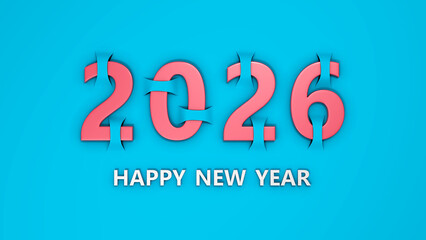 New Year 2026 Creative Design Concept - 3D Rendered Image
