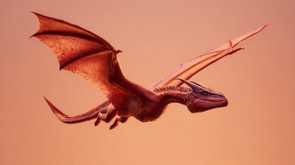 Fototapeta premium Fiery dragon soars through the air.