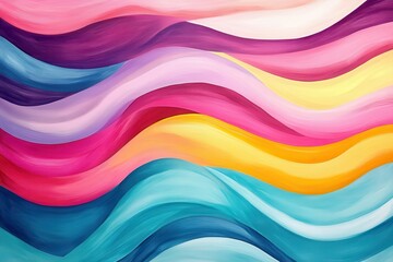 Fototapeta premium Vibrant gradient waves create an abstract aesthetic with colorful swirls and dynamic motion in a harmonious composition of hues and shades