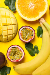 Concept of delicious and tasty exotic and tropical fruit