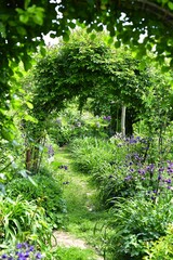 Romantic view of green garden 