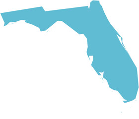 Fototapeta premium Florida (FL) Editable Blue Vector Map – High-Resolution SVG, Printable & Scalable for Designers, Infographics, and Commercial Use