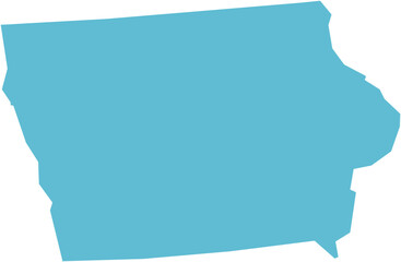Iowa(IA) Editable Blue Vector Map &ndash; High-Resolution SVG, Printable & Scalable for Designers, Infographics, and Commercial Use