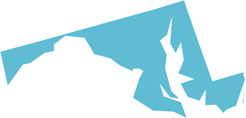 Maryland(MD) Editable Blue Vector Map – High-Resolution SVG, Printable & Scalable for Designers, Infographics, and Commercial Use