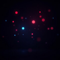 black background scattered with floating glowing neon bokeh orbs