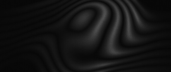 Black and gray wave noisy abstract background, dark gradient web banner poster backdrop design