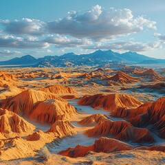Serene Blue Sky Over Desert Landscape