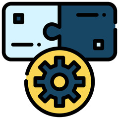 puzzle jigsaw gear wheel setting filled outline icon
