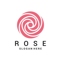Abstract circular pink rose logo