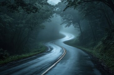 Fototapeta premium A dreamy view of a rain-drenched forest in Northern Thailand
