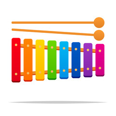 Cartoon xylophone vector isolated illustration