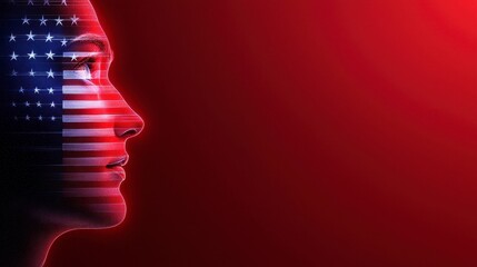 Double Exposure USA background design for Independence Day. Patriotic graphic featuring layered imagery ideal for july fourth celebration digital artwork.