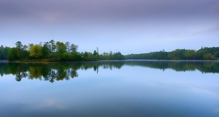 Fototapeta premium reflection of trees in water