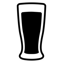 Logo cervecería. Icono con silueta vaso de cerveza