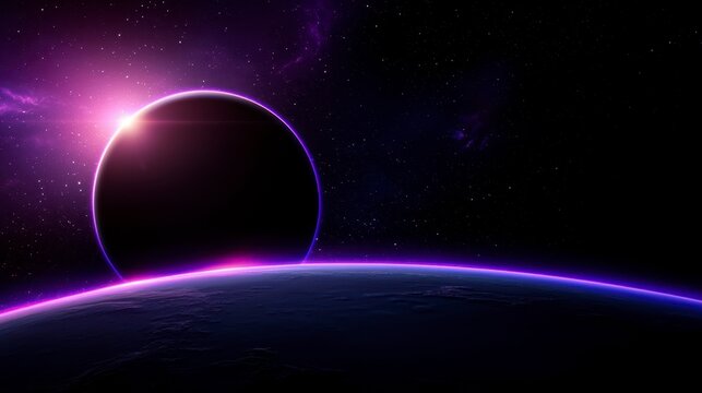 Surreal 4th of July Fireworks Galaxy Festive Space Background with Message Area. A cosmic celebration backdrop ideal for holiday announcements featuring a vibrant nebula design and ample