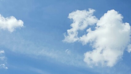 Clear blue sky with white clouds