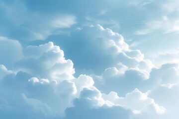 Naklejka premium Soft cloudy sky background, light blue tones, gentle gradients, peaceful and airy feel.