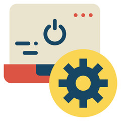 laptop power setting system gear wheel flat style icon