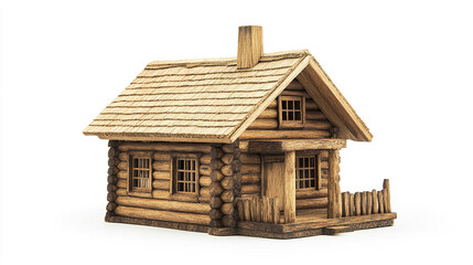 wooden house model made primarily from wood, showcasing warm and rustic design