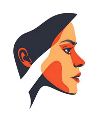 face asymmetry illustration for stroke warning infographic flat style