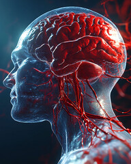 blood clot in brain 3d visualization educational medical image