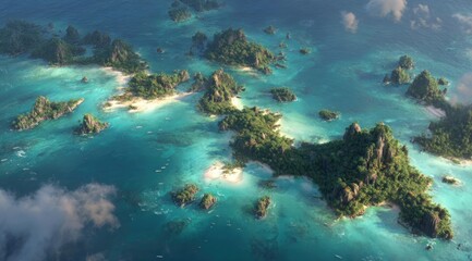 Naklejka premium Tropical Islands from Above