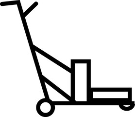 silhouette of hand Pallet Jack Vector Icon, Premium download icons of luggage cart Logistics Delivery, Minimalist template design elements, Jack Stacked With Boxes Thin Line art, for mobile app