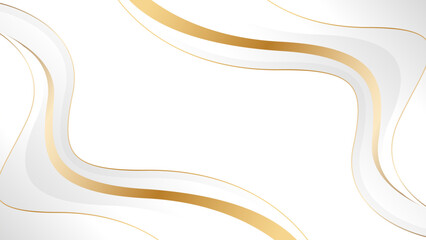 Elegant white and gold luxury wave background. Abstract modern wallpaper. Suitable for templates, banners, cards, covers, sales, events, awards, websites, web pages, and more