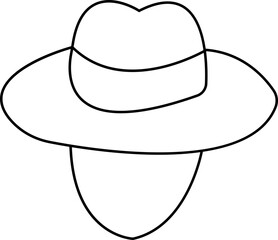 Elegant straw hat with wide brim and a decorative ribbon. A beach hat Summer fashion accessory for sun protection and style accessory element, for beach and vacation concept, Stylish Headwear,