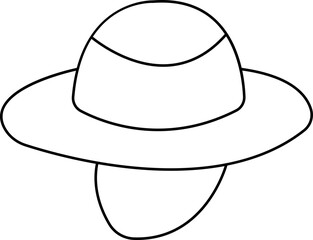 Elegant straw hat with wide brim and a decorative ribbon. A beach hat Summer fashion accessory for sun protection and style accessory element, for beach and vacation concept, Stylish Headwear,