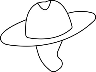 Elegant straw hat with wide brim and a decorative ribbon. A beach hat Summer fashion accessory for sun protection and style accessory element, for beach and vacation concept, Stylish Headwear,