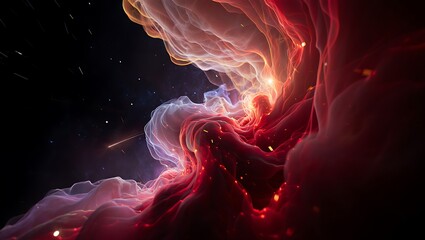 Obraz premium Cosmic Nebula Abstract Art of Celestial Clouds and Glowing Nebulae