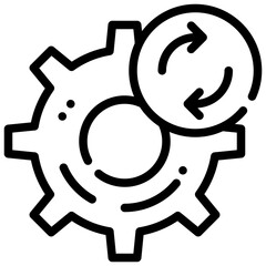 system gear setting reboot simple line icon