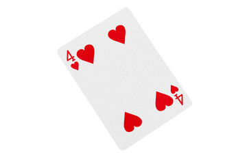 Four of Hearts Playing Card on Green Poker Table