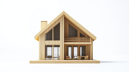modern wooden house with large windows and cozy design, perfect for relaxation
