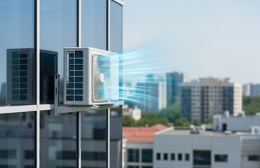 Contemporary AC On Building Wall