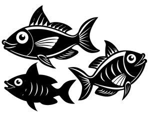 Fototapeta premium Stylish Fish Illustration: A Bold and Whimsical Design